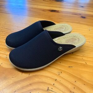 Fly Flot Anatomic Mesh Mules Navy Blue Made in Italy Comfort Clogs Women 39 8